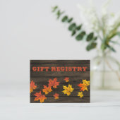Carte D'accompagnement Barnwood Rustic Mariage de automne registre des ca (Debout devant)