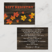 Carte D'accompagnement Barnwood Rustic Mariage de automne registre des ca (Devant / Derrière)