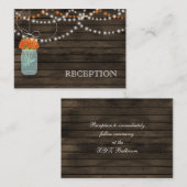 Carte D'accompagnement Barnwood Rustic orange mason jarres réception invi (Devant / Derrière)