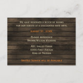 Carte D'accompagnement Barnwood Rustic prum feuilles détails mariages (Dos)