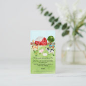 Carte D'accompagnement Barnyard Animaux Baby shower Déchets Raffle Ticket (Debout devant)