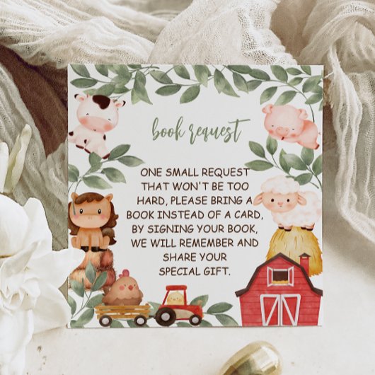 Carte D'accompagnement Barnyard Animaux Demande de livre d'aquarelle