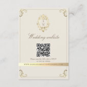 Carte D'accompagnement Baroque Gold QR Code Wedding (Devant)