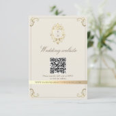 Carte D'accompagnement Baroque Gold QR Code Wedding (Debout devant)