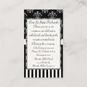 Carte D'accompagnement Baroque rayé noir et blanc (Dos)