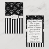 Carte D'accompagnement Baroque rayé noir et blanc (Devant / Derrière)
