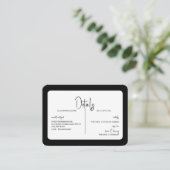 Carte D'accompagnement Barre Arrondie simple B/W Mariage Détail (Debout devant)