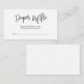 Carte D'accompagnement Barre de couches de baby shower, Script noir créat (Devant / Derrière)