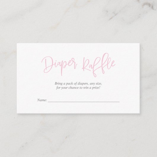 Carte D'accompagnement Barre de couches de baby shower, Script rose créat (Devant)