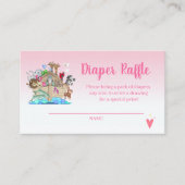 Carte D'accompagnement Barre Noah's Ark Rose Girls Diaper Raffle (Devant)