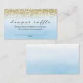 Carte D'accompagnement Barreau bleu et Baby shower doré doux (Devant / Derrière)