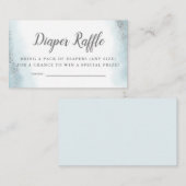 Carte D'accompagnement Barreau bleu éthérée et Baby shower argenté (Devant / Derrière)