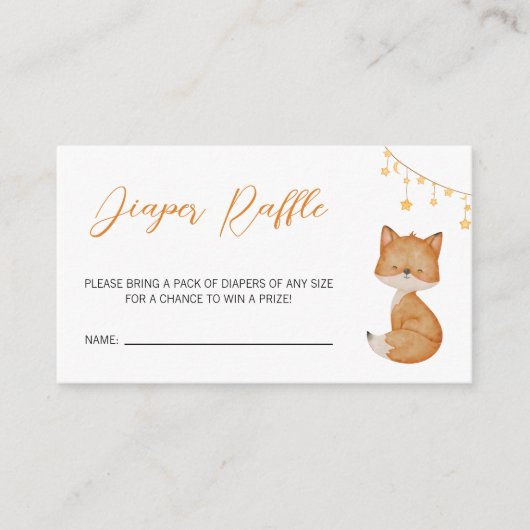 Carte D'accompagnement Barreau de Baby shower de Fox mou d'orange (Devant)