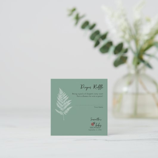 Carte D'accompagnement Barreau de Baby shower vert de la forêt Ladybugs (Debout devant)