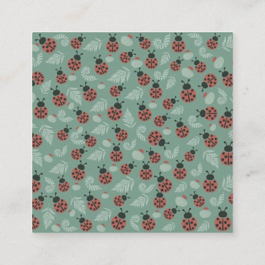 Carte D'accompagnement Barreau de Baby shower vert de la forêt Ladybugs (Dos)