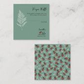 Carte D'accompagnement Barreau de Baby shower vert de la forêt Ladybugs (Devant / Derrière)