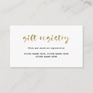 Carte D'accompagnement Basique Elégant Faux Gold Registre des cadeaux