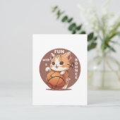 Carte D'accompagnement basket-ball chat (Debout devant)