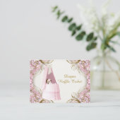 Carte D'accompagnement Bassinet rose et or Bassinet Fillette Raffle (Debout devant)