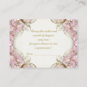 Carte D'accompagnement Bassinet rose et or Bassinet Fillette Raffle (Dos)