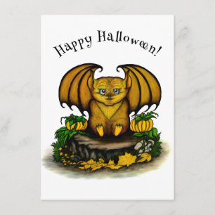 Carte D'accompagnement Bat d'Halloween mignonne