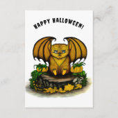 Carte D'accompagnement Bat d'Halloween mignonne (Devant)