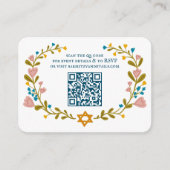 Carte D'accompagnement Bat mitzvah de couronne florale Code QR personnali (Devant)