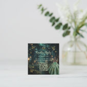 Carte D'accompagnement Bat mitzvah vert émeraude de forêt enchantée QR RS (Debout devant)
