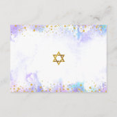 Carte D'accompagnement Bat mitzvah violet aquarelle or feuille d'hôtel in (Dos)