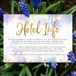 Carte D'accompagnement Bat mitzvah violet aquarelle or feuille d'hôtel in<br><div class="desc">Soyez fier, réjouissez-vous et présentez cette étape importante de votre Bat mitzvah préféré ! Inclure ce superbe encart moderne et personnalisé pour plus d'informations sur l'hôtel à votre événement, avec des points de fausse feuille or brillant et des points de parties scintillant et un script de typographie contre un arrière...</div>