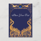 Carte D'accompagnement Bateau antique, Dauphins, Or, Bleu marine (Dos)