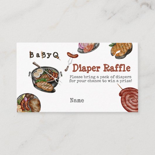 Carte D'accompagnement BBQ Barbecue Jardin Baby shower (Devant)