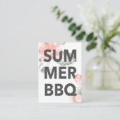 Carte D'accompagnement BBQ D'ÉTÉ Fleur vintage (Debout devant)