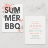 Carte D'accompagnement BBQ D'ÉTÉ Fleur vintage (Devant / Derrière)