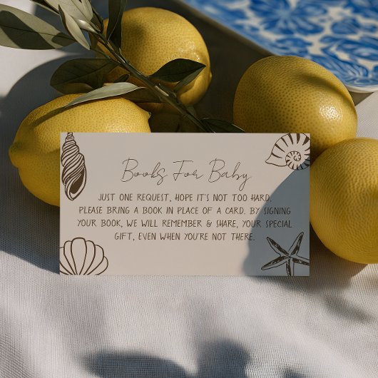 Carte D'accompagnement Beach Baby Shower Book For Baby Request