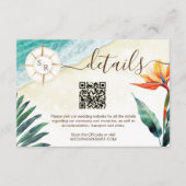 Carte D'accompagnement Beach Destination Passport Compass Code QR Détails (Devant)