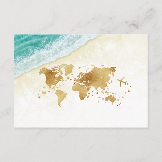 Carte D'accompagnement Beach Destination Passport Compass Code QR Détails (Dos)