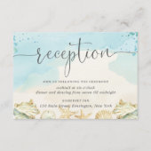 Carte D'accompagnement Beach Ocean Shells Destination Mariage Réception (Devant)