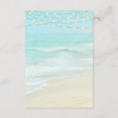 Carte D'accompagnement Beach Ocean String Lights Mariage Réception (Dos)