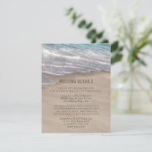 Carte D'accompagnement Beach Sand Hearts Élégant Tropical Moderne Mariage (Debout devant)