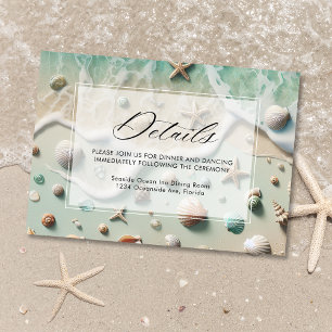 Carte D'accompagnement Beach Seaside Destination Wedding Détails