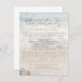 Carte D'accompagnement Beach Seaside/Oceanside Détails sur le Mariage (Devant / Derrière)