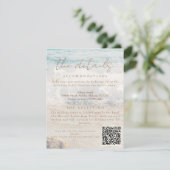 Carte D'accompagnement Beach Seaside/Oceanside Détails sur le Mariage (Debout devant)