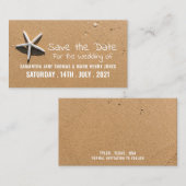 Carte D'accompagnement Beach Starfish, sauvez la date (Devant / Derrière)