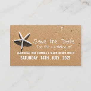 Carte D'accompagnement Beach Starfish, sauvez la date