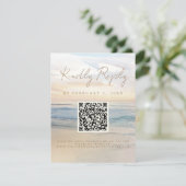 Carte D'accompagnement Beach Sunset Beachfront Mariage Code d'analyse RSV (Debout devant)