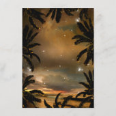 Carte D'accompagnement Beach Sunset Palm Feuilles Mariages Détails (Dos)