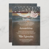 Carte D'accompagnement Beach Sunset Scenery Information du Mariage Invité (Devant / Derrière)
