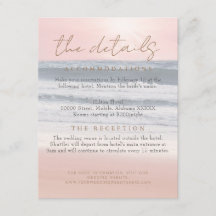 Beach Sunset Seaside/Oceanside Wedding Details