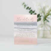 Carte D'accompagnement Beach Sunset Seaside/Oceanside Wedding Details (Debout devant)